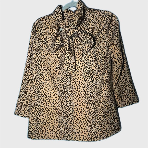 Tuckernuck leopard Faye blouse bow size M medium - Picture 4 of 5